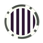 Vertical Stripes - White and Dark Purple Poker Chip Card Guard