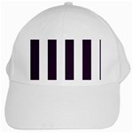 Vertical Stripes - White and Dark Purple White Cap