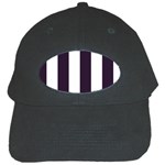 Vertical Stripes - White and Dark Purple Black Cap