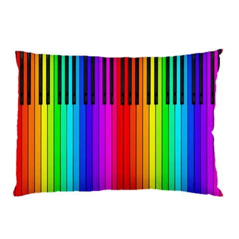 Rainbow Piano Keyboard  Pillow Case (Two Sides) from ArtsNow.com Front