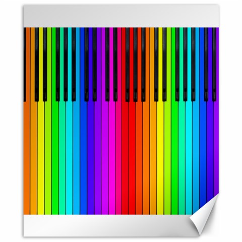 Rainbow Piano Keyboard  Canvas 8  x 10  from ArtsNow.com 8.15 x9.66  Canvas - 1