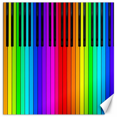 Rainbow Piano Keyboard  Canvas 12  x 12  from ArtsNow.com 11.4 x11.56  Canvas - 1