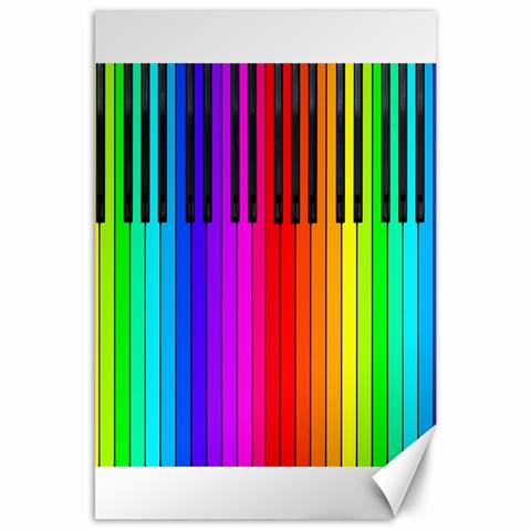 Rainbow Piano Keyboard  Canvas 24  x 36  from ArtsNow.com 23.35 x34.74  Canvas - 1