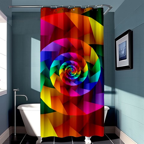 Psychedelic Rainbow Spiral  Shower Curtain 36  x 72  (Stall) from ArtsNow.com Curtain(36 X72 ) - 33.26 x66.24  Curtain(36 X72 )