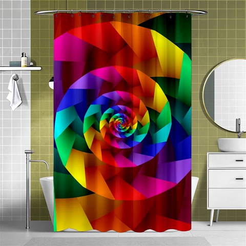 Psychedelic Rainbow Spiral  Shower Curtain 48  x 72  (Small) from ArtsNow.com Curtain(48  X 72 ) - 42.18 x64.8  Curtain(48  X 72 )