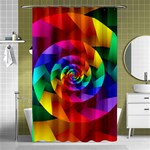 Psychedelic Rainbow Spiral  Shower Curtain 48  x 72  (Small)