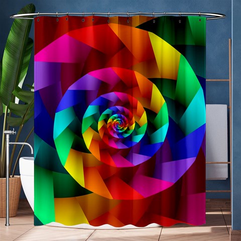 Psychedelic Rainbow Spiral  Shower Curtain 60  x 72  (Medium) from ArtsNow.com 60 x72  Curtain