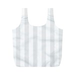 Vertical Stripes - White and Pale Gray Full Print Recycle Bag (M)