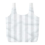 Vertical Stripes - White and Pale Gray Full Print Recycle Bag (L)