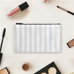 Vertical Stripes - White and Pale Gray Cosmetic Bag (S)