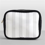 Vertical Stripes - White and Pale Gray Mini Toiletries Bag (One Side)