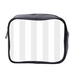 Vertical Stripes - White and Pale Gray Mini Toiletries Bag (Two Sides)