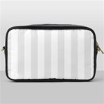 Vertical Stripes - White and Pale Gray Toiletries Bag (One Side)