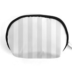 Vertical Stripes - White and Pale Gray Accessory Pouch (Medium)