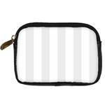 Vertical Stripes - White and Pale Gray Digital Camera Leather Case