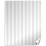 Vertical Stripes - White and Pale Gray Canvas 11  x 14 