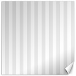 Vertical Stripes - White and Pale Gray Canvas 12  x 12 