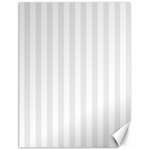 Vertical Stripes - White and Pale Gray Canvas 12  x 16 