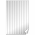 Vertical Stripes - White and Pale Gray Canvas 12  x 18 