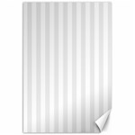 Vertical Stripes - White and Pale Gray Canvas 20  x 30 