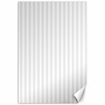 Vertical Stripes - White and Pale Gray Canvas 24  x 36 