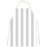 Vertical Stripes - White and Light Gray Full Print Apron