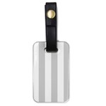 Vertical Stripes - White and Light Gray Luggage Tag (One Side)