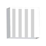 Vertical Stripes - White and Light Gray 4 x 4  Acrylic Photo Block