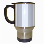 Vertical Stripes - White and Light Gray Travel Mug (White)