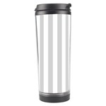 Vertical Stripes - White and Light Gray Travel Tumbler