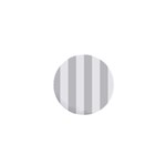 Vertical Stripes - White and Light Gray 1  Mini Button