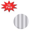 Vertical Stripes - White and Light Gray 1  Mini Button (10 pack)