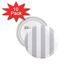 Vertical Stripes - White and Light Gray 1.75  Button (10 pack)