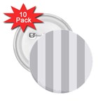 Vertical Stripes - White and Light Gray 2.25  Button (10 pack)