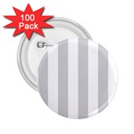 Vertical Stripes - White and Light Gray 2.25  Button (100 pack)