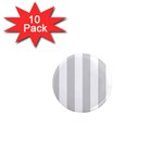 Vertical Stripes - White and Light Gray 1  Mini Magnet (10 pack)