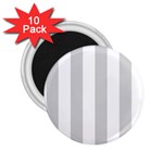 Vertical Stripes - White and Light Gray 2.25  Magnet (10 pack)