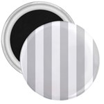 Vertical Stripes - White and Light Gray 3  Magnet