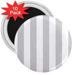 Vertical Stripes - White and Light Gray 3  Magnet (10 pack)