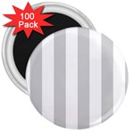 Vertical Stripes - White and Light Gray 3  Magnet (100 pack)