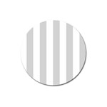 Vertical Stripes - White and Light Gray Magnet 3  (Round)