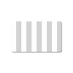 Vertical Stripes - White and Light Gray Magnet (Name Card)