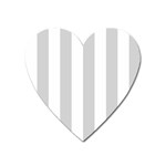 Vertical Stripes - White and Light Gray Magnet (Heart)