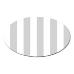 Vertical Stripes - White and Light Gray Magnet (Oval)