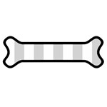 Vertical Stripes - White and Light Gray Magnet (Dog Bone)