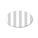 Vertical Stripes - White and Light Gray Sticker Oval (10 pack)