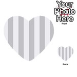 Vertical Stripes - White and Light Gray Multi-purpose Cards (Heart)