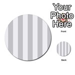 Vertical Stripes - White and Light Gray Multi-purpose Cards (Round)