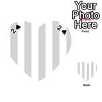 Vertical Stripes - White and Light Gray Playing Cards 54 (Heart)