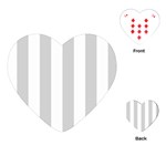 Vertical Stripes - White and Light Gray Playing Cards (Heart)